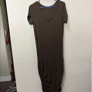 Prana  V-Neck Sheath Dress Short Sleeve Midi